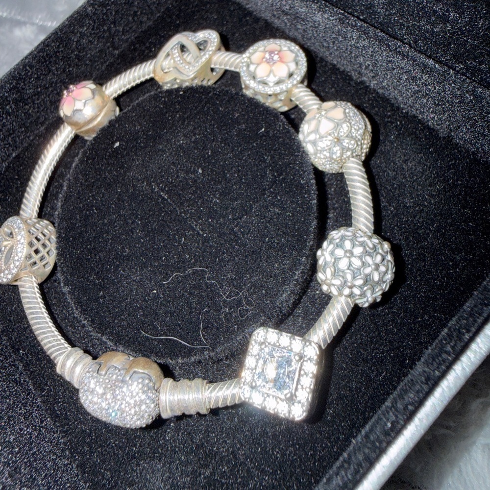 Pandora Silver Bracelet with Pink and Silver Charms Limited Edition - Picture 7 of 14